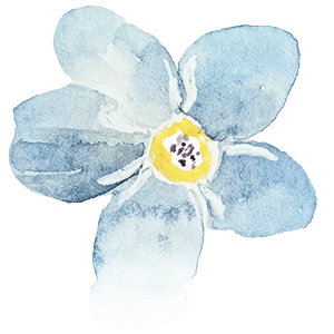 Blue watercolour flower