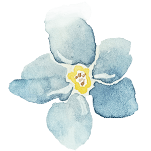 Blue watercolour flower